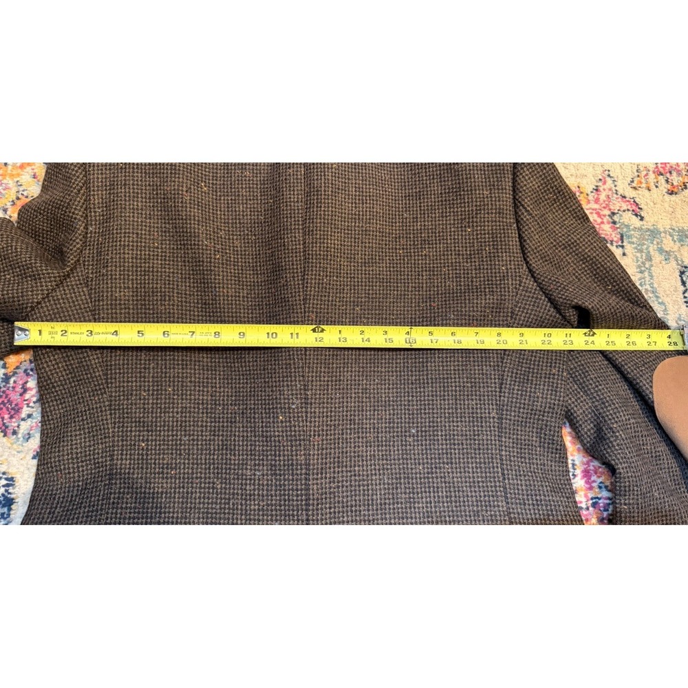 English Manor Men's Tweed Sport Coat Blazer Two Button Brown Wool Size 46L - Picture 11 of 16